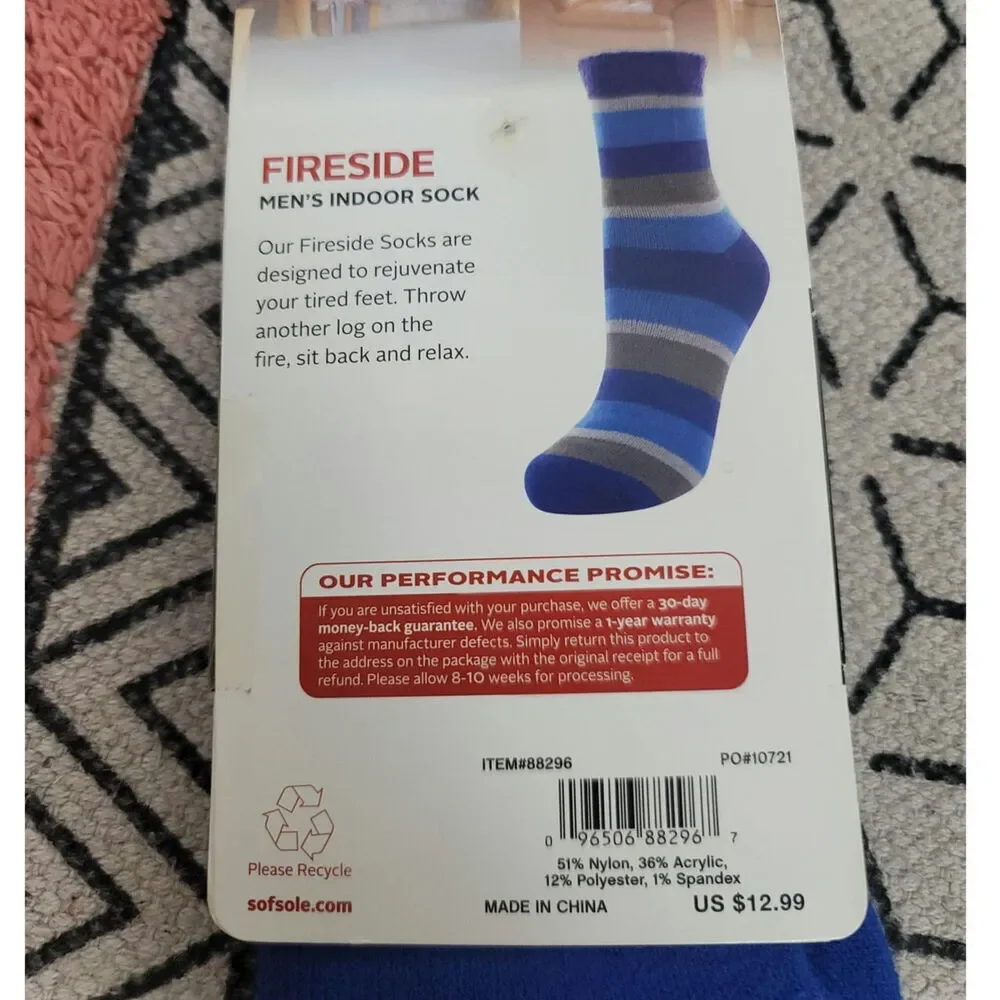 FIRESIDE ALOE INFUSED INSIDE SOCK, SZ 8-12.5
